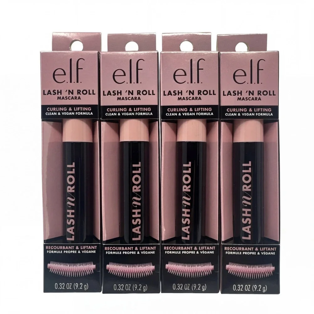 ELF Lash 'N Roll Mascara Curling & Lifting Black Noir Lot 4-pack Fullsize E.l.f.
